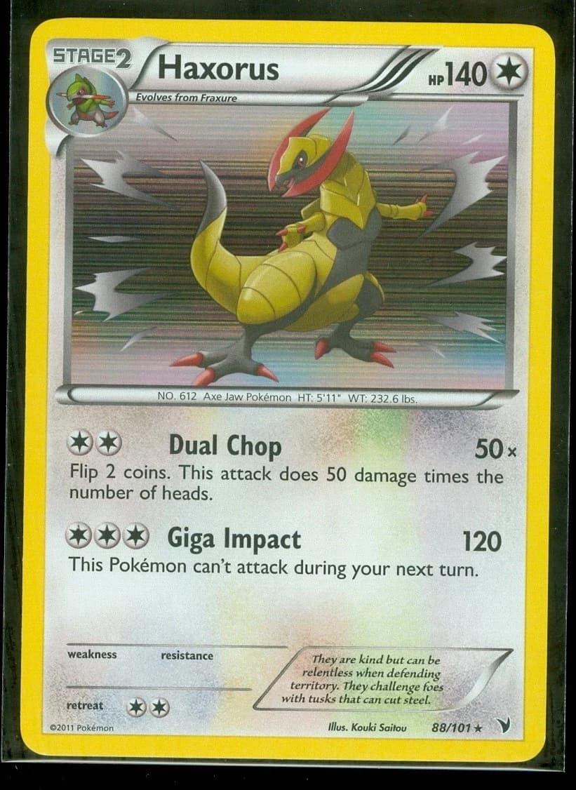Pokemon Haxorus 88/101 - Noble Victories - Rare - Holo - Near Mint - Pokemon TCG - Image 1