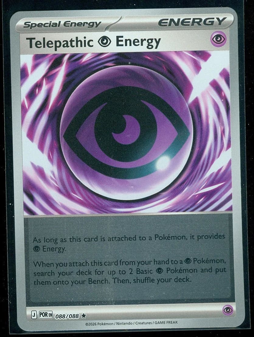 Pokemon Telepathic Energy 088/088 - Rare - Reverse Holo - Near Mint - Image 1