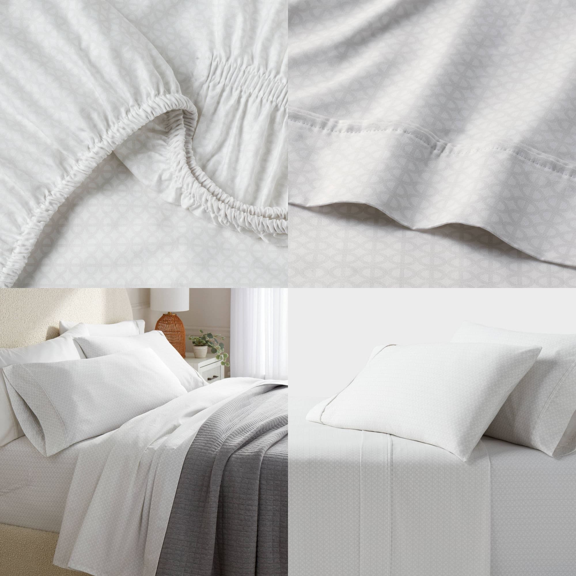 400 Thread Count Performance Sheet Set Light Gray Geo California King - Image 5