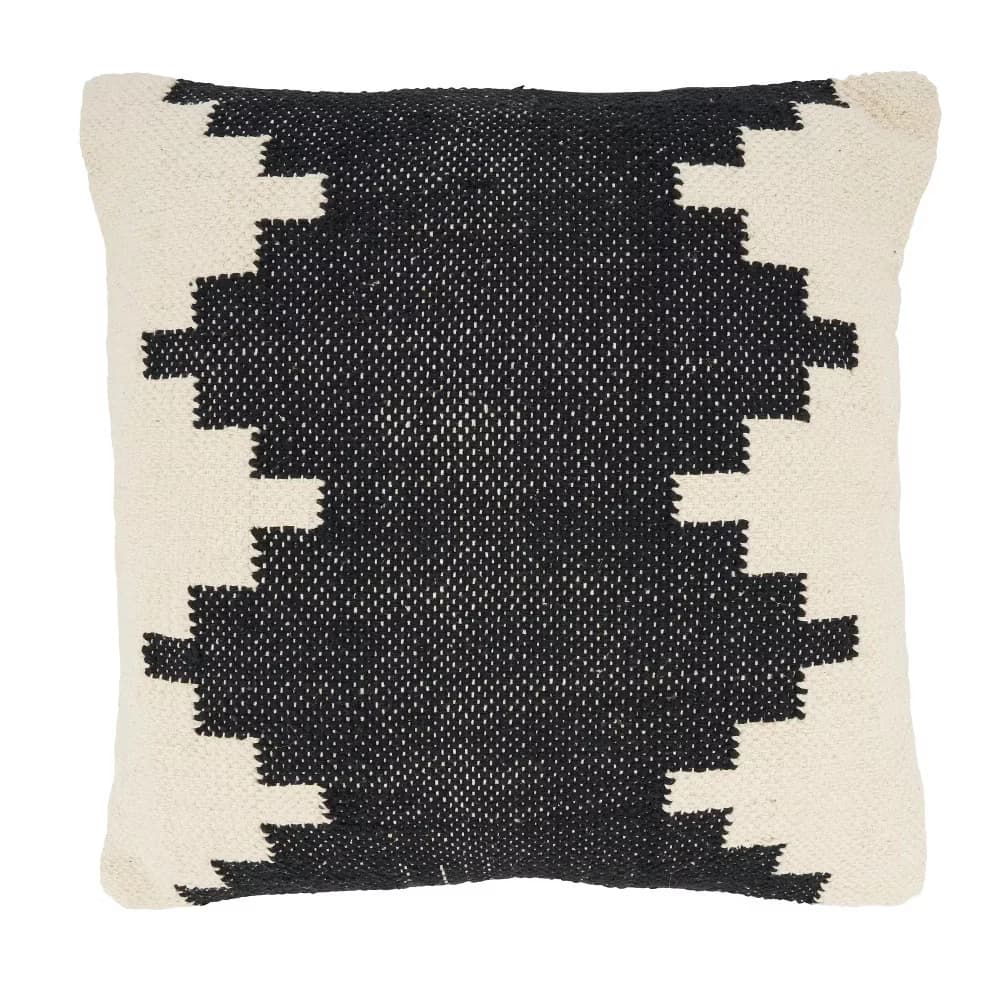 Saro Lifestyle Geometric Harmony Throw Pillow Cover 18"x18" Black - Image 1