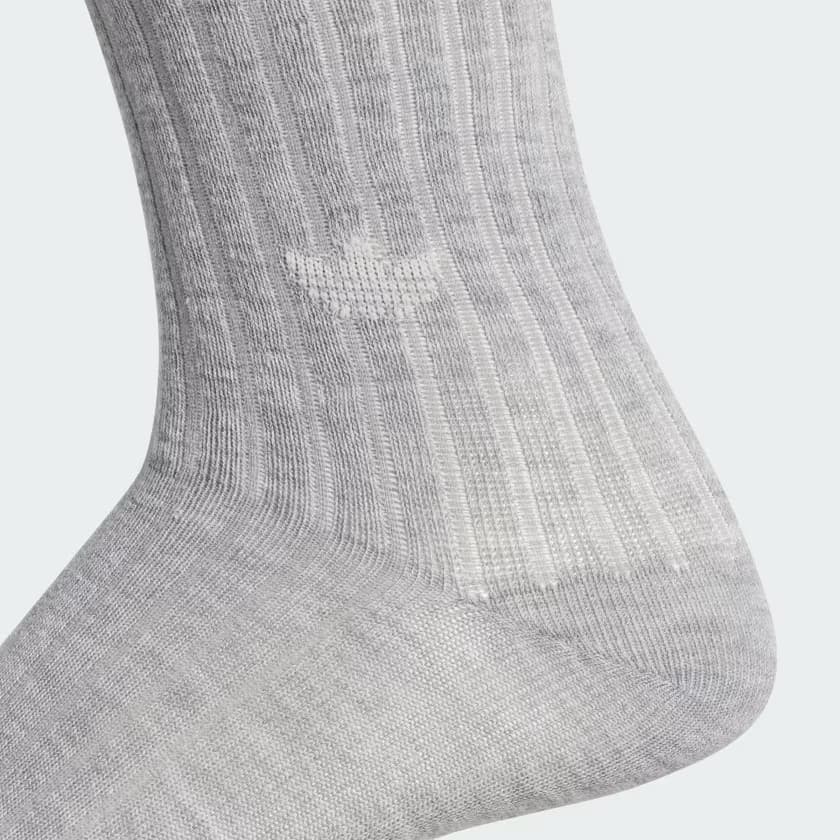 adidas Men's Unisex Originals Socks - Medium Grey Heather/White - Size M - Image 4