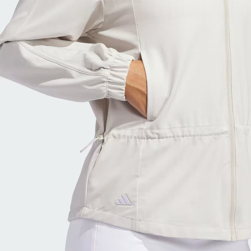 adidas Women's ULTIMATE365+ PEPLUM GRID JACKET - Beige - Size M - Image 6