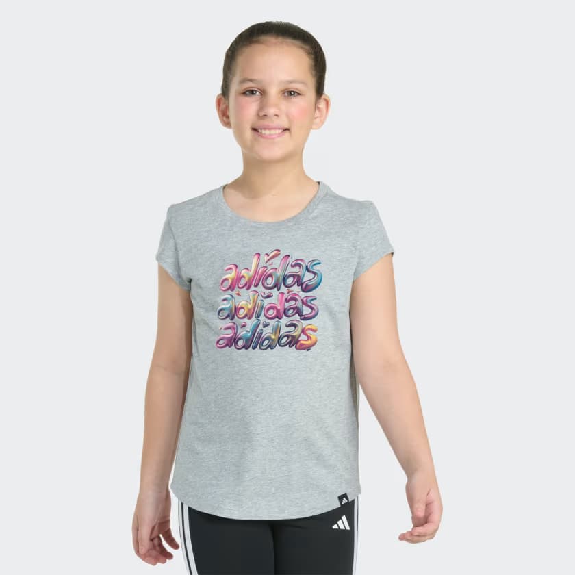 adidas Kids' HTR ESSENTIAL TEE LLC - Medium Grey Heather - Size L - Image 2