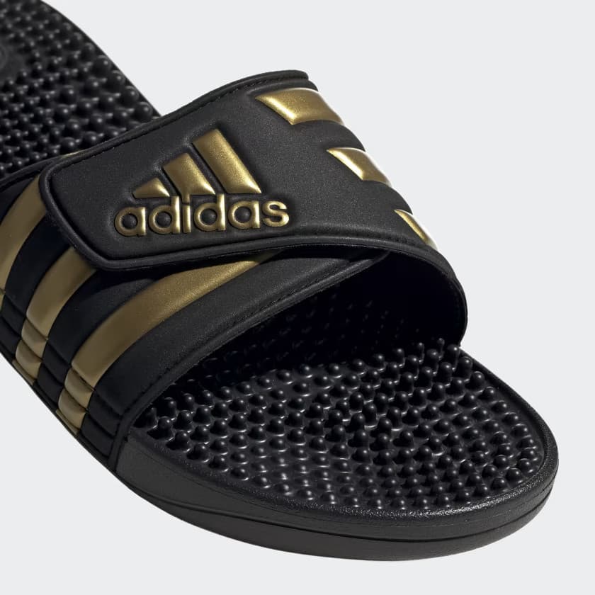 adidas Men's Adissage Slides - Core Black/Gold Metallic - Size 6 - Image 7