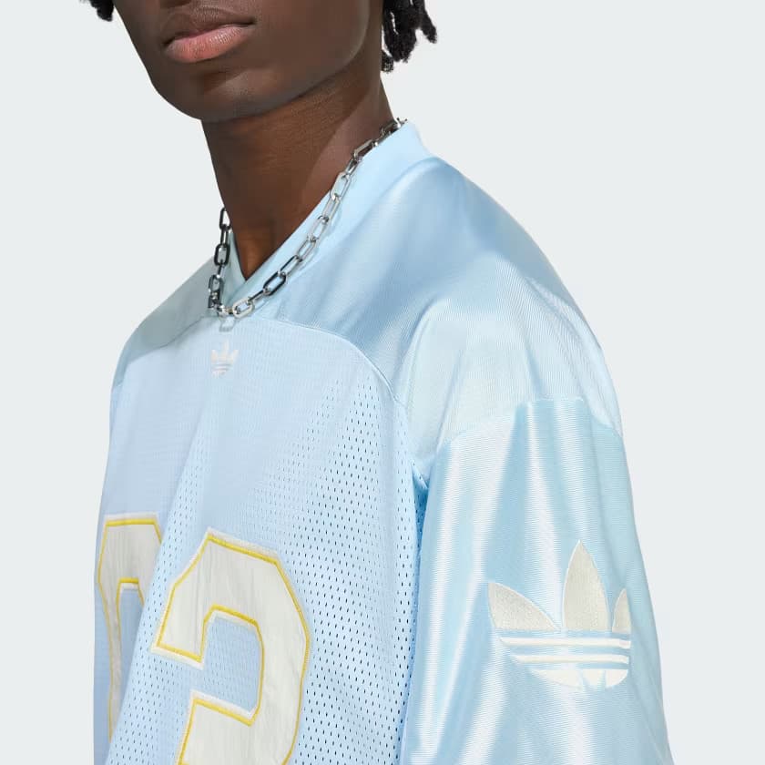 adidas Men's ORIGINALS FOOTBALL JERSEY - Ice Blue - Size XL - Image 4