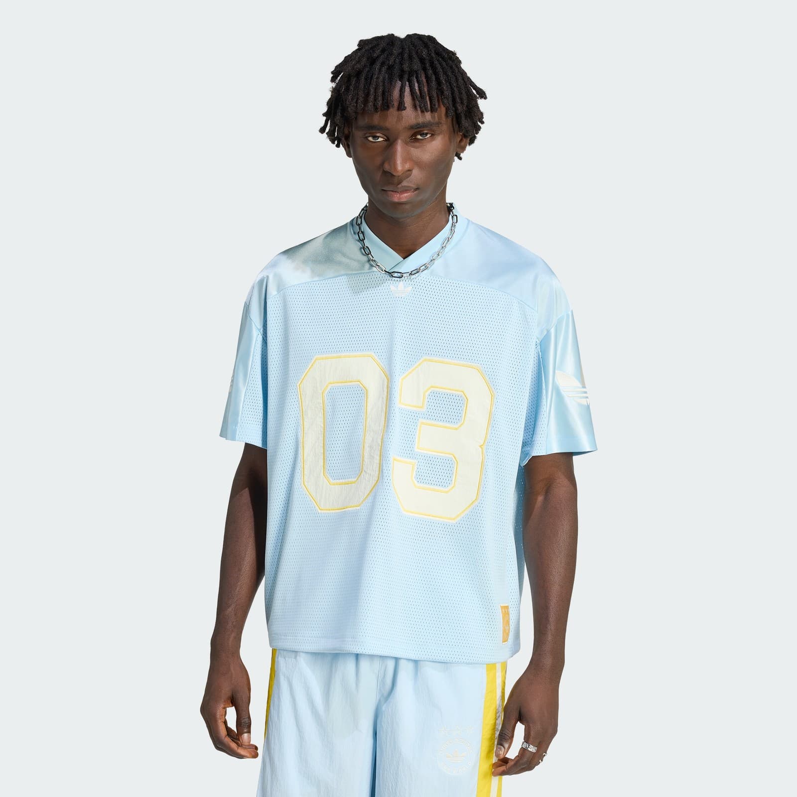 adidas Men's ORIGINALS FOOTBALL JERSEY - Ice Blue - Size XL - Image 1