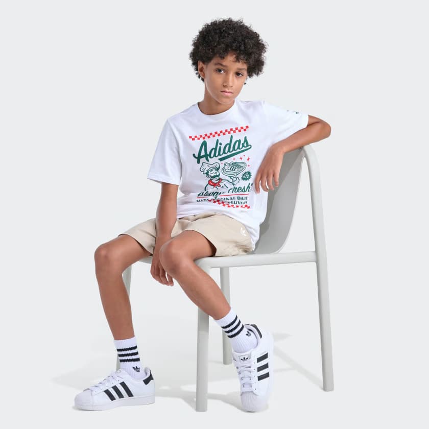 adidas Kids' 3S WOVEN SHORT - Stone Khaki - Size S - Image 5