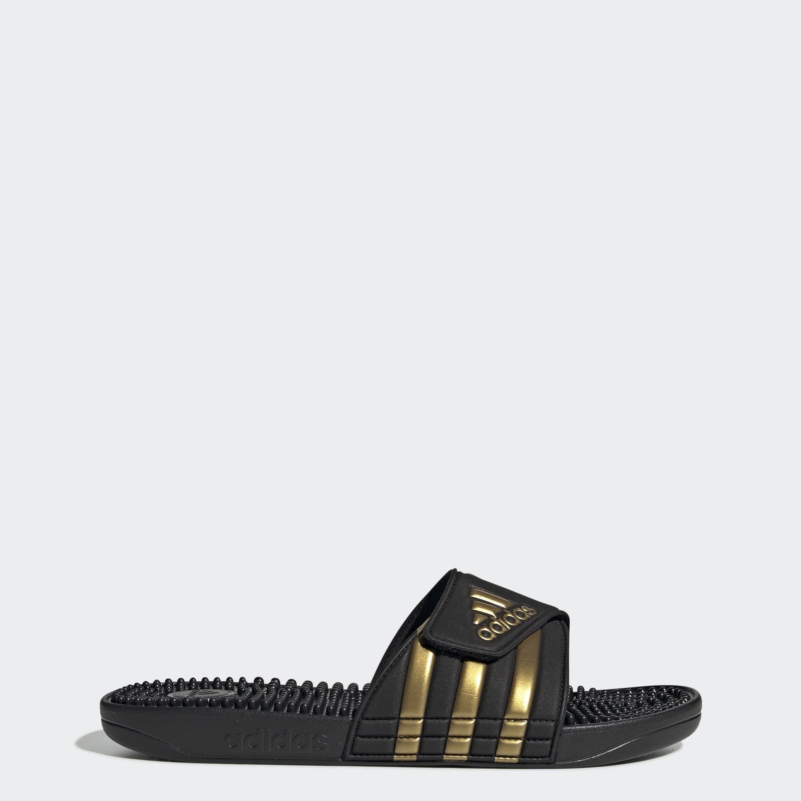 adidas Men's Adissage Slides - Core Black/Gold Metallic - Size 6 - Image 1