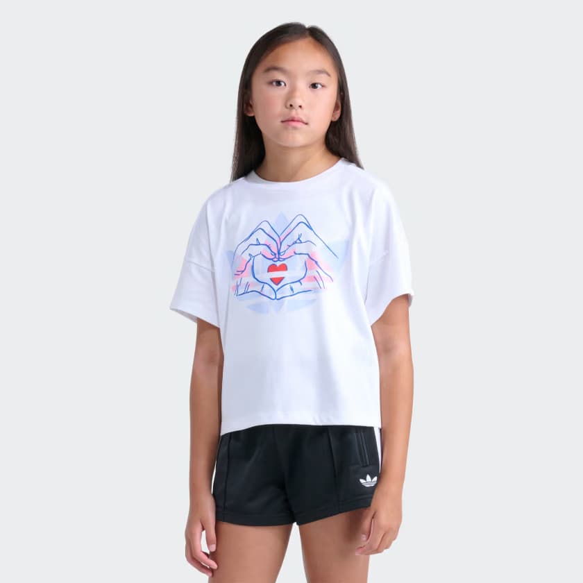 adidas Kids' SHARE THE LOVE TEE - White - Size XL - Image 5