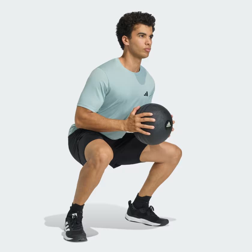 adidas Men's WORKOUT ESSENTIALS BASE T-SHIRT - Wonder Sage - Size 2XL - Image 3