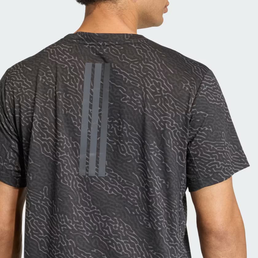 adidas Men's D4T PrimeLift Aop T-Shirt - Black/Grey Five - Size L - Image 4