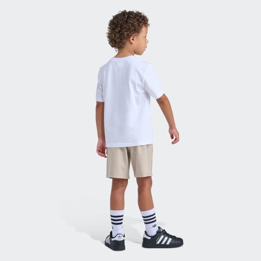 adidas Kids' 3S WOVEN SHORT TEE SET - White - Size 5 - Image 3