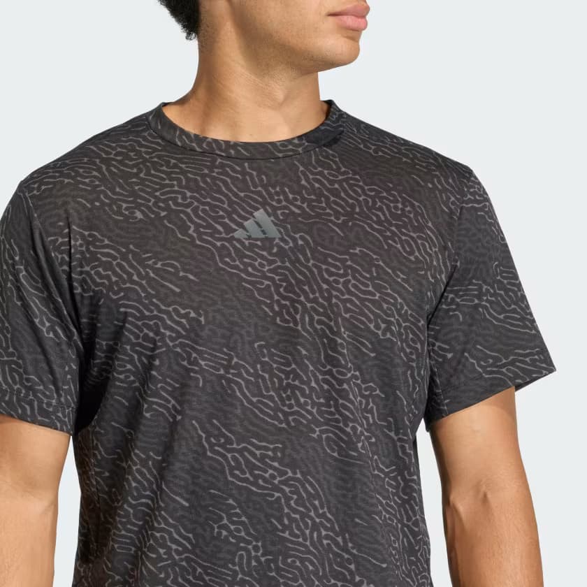adidas Men's D4T PrimeLift Aop T-Shirt - Black/Grey Five - Size L - Image 5