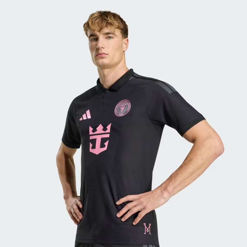 adidas Men's Inter Miami CF Away Authentic Jersey - Black/Bliss Pink - Size S - Image 5