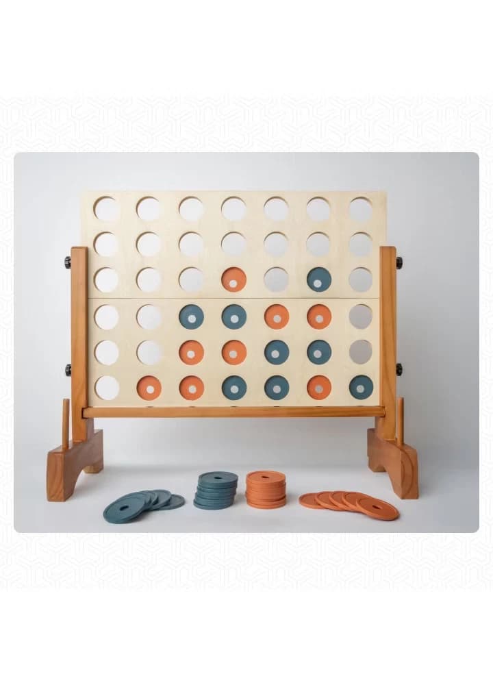 Eastpoint 10.63'' x 3.35'' Wood 4 in a Row Game with Storage - Image 3