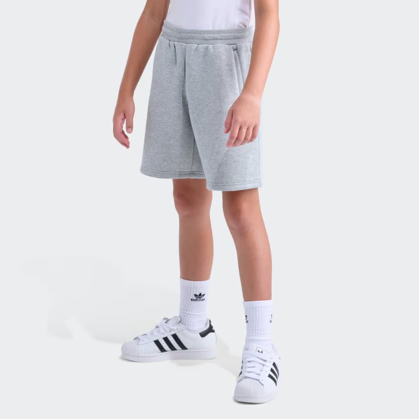 adidas Kids' ESS OG HTR FLC SHORT - Medium Grey Heather - Size S - Image 4