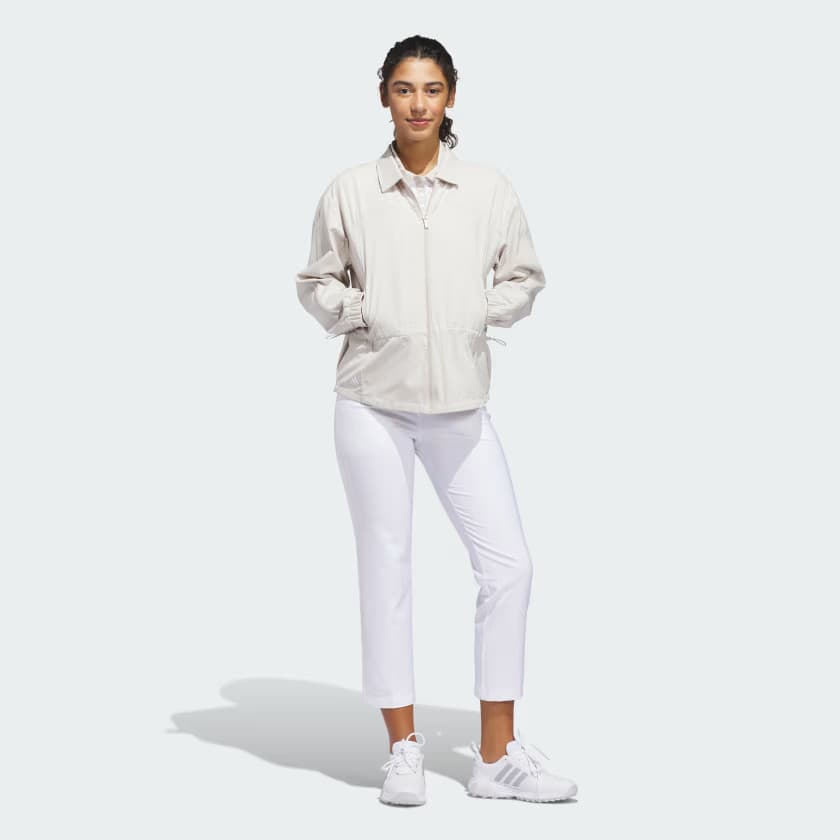 adidas Women's ULTIMATE365+ PEPLUM GRID JACKET - Beige - Size M - Image 3