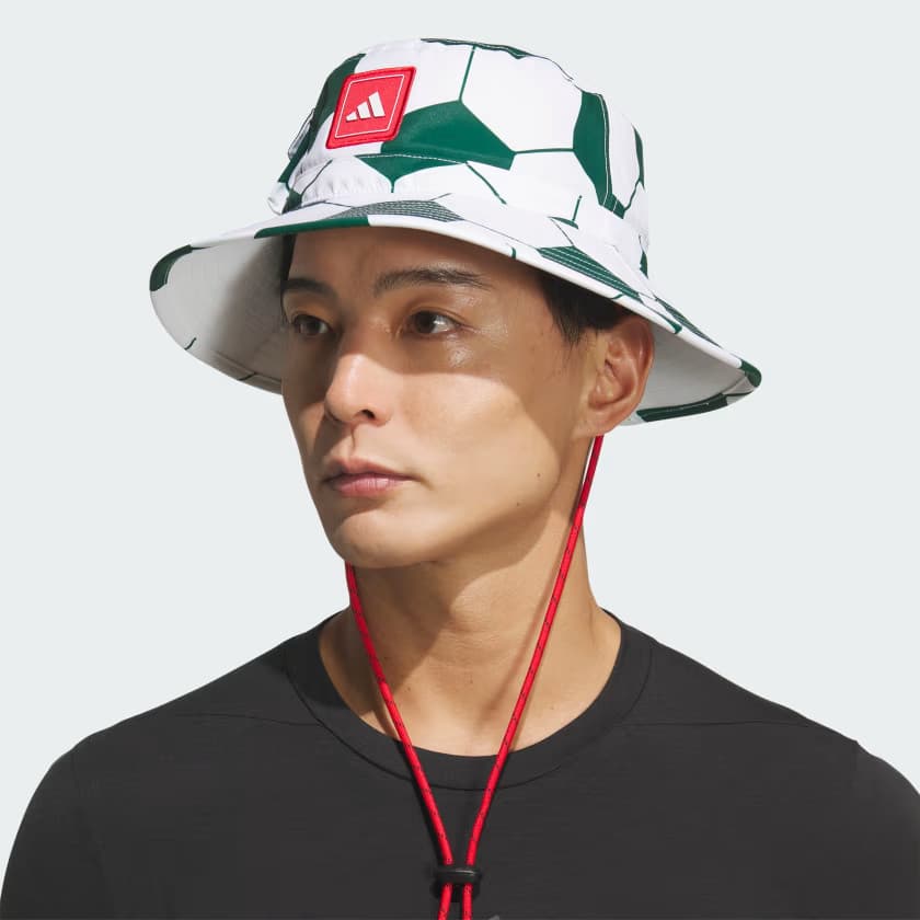 adidas Men's Unisex Mexico Ball Boonie - Team Dark Green/Scarlet/White - Image 3