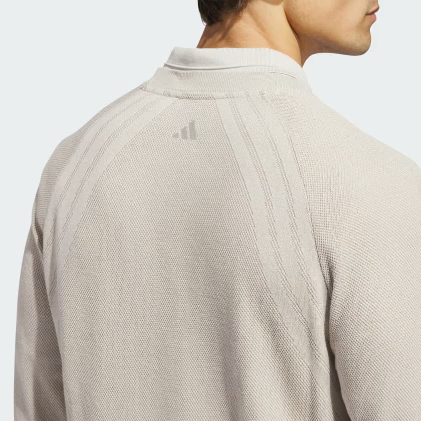 adidas Men's ULTIMATE365 TOUR KNIT CREWNECK Sweatshirt - Beige - Size L - Image 6