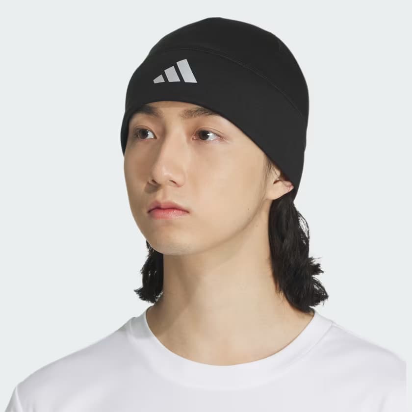 adidas Men's Alphaskin Beanie - Black/Reflective Silver - Image 2