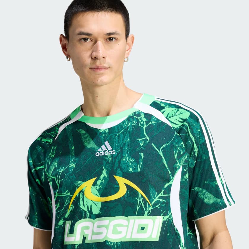 adidas Men's Graphic Jersey - Screaming Green/Aurora Ivy/Collegiat - Size M - Image 4