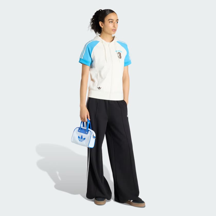adidas Women's VINTAGE SUPERSTAR TRACK TOP - Off White/App Sky Rush - Size 2XL - Image 3