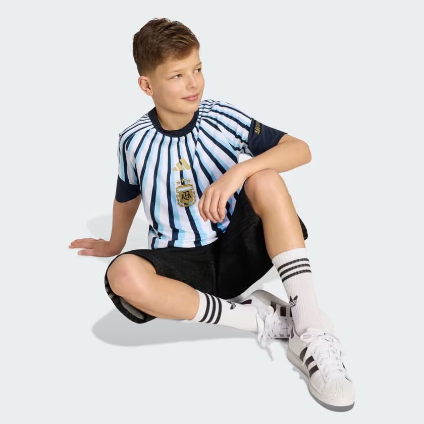 adidas Kids' Argentina 26 Home Kids Pre Match Jersey - White - Size M - Image 5