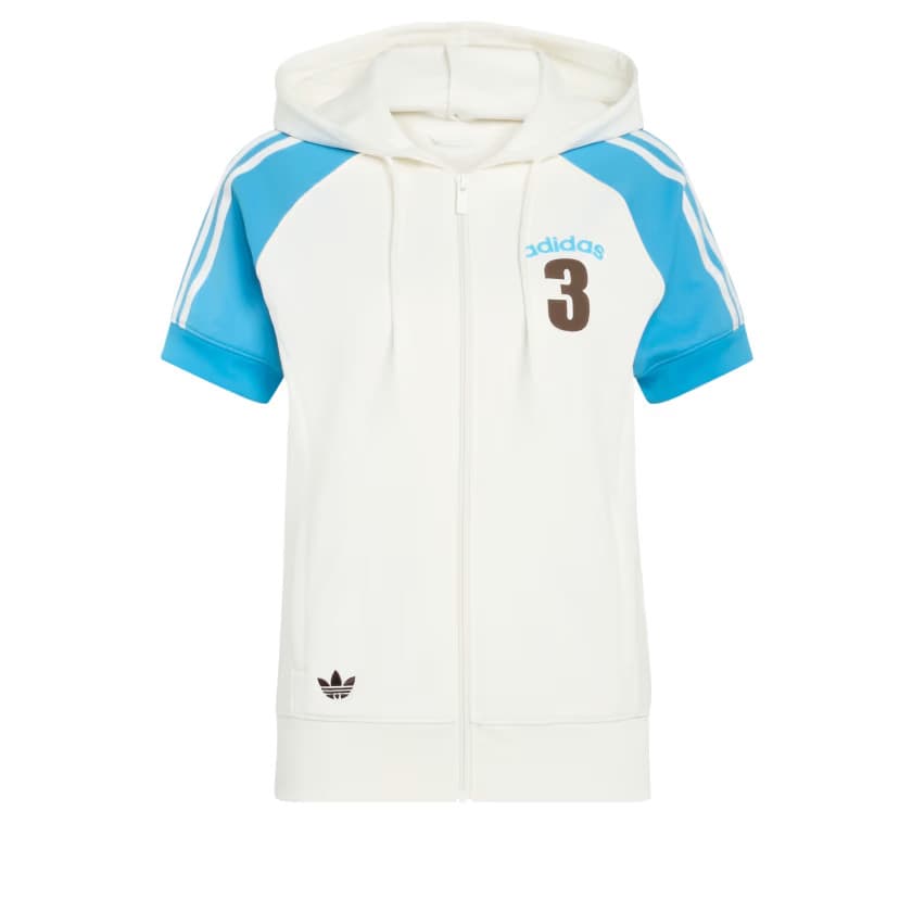 adidas Women's VINTAGE SUPERSTAR TRACK TOP - Off White/App Sky Rush - Size 2XL - Image 7