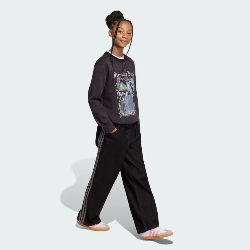 adidas Kids' DISNEY VILLAINS LOOSE WASHED GFX CREW Sweatshirt - Black - Size XL - Image 3