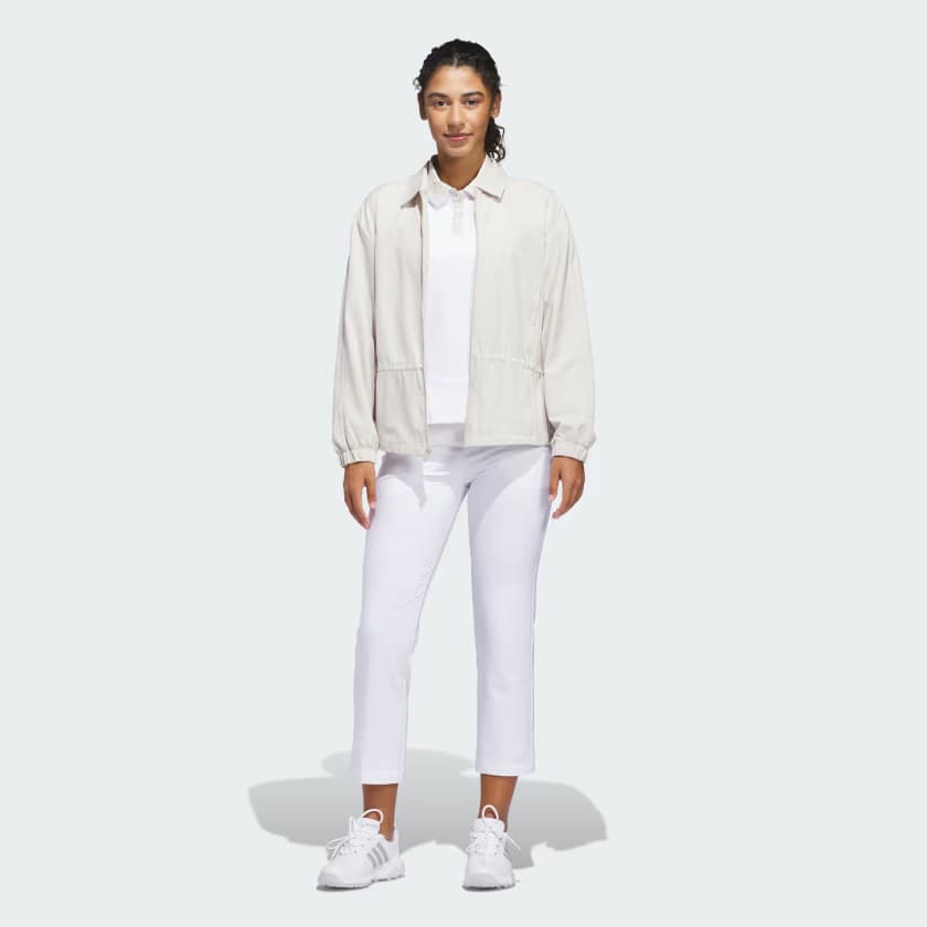 adidas Women's ULTIMATE365+ PEPLUM GRID JACKET - Beige - Size M - Image 4