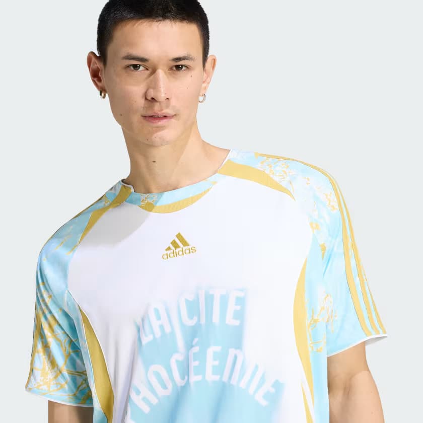 adidas Men's Graphic Jersey France - White/Pyrite/Icey Blue - Size XS - Image 4