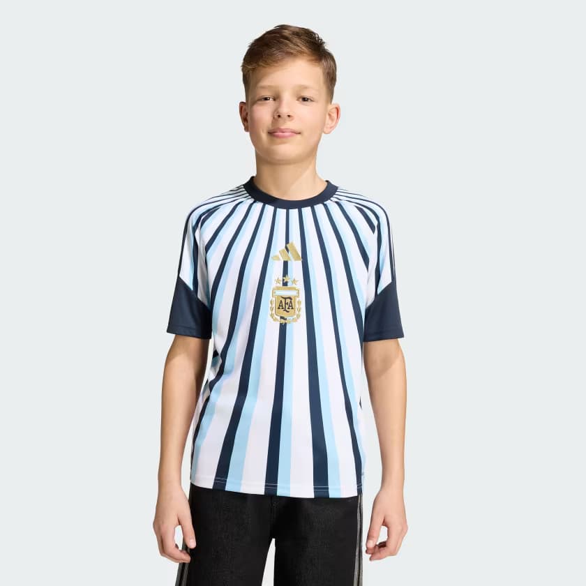 adidas Kids' Argentina 26 Home Kids Pre Match Jersey - White - Size M - Image 3