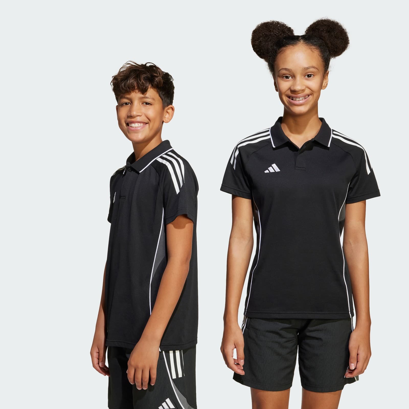 adidas Kids' Tiro25 Competition Polo Shirt - Black/White - Size M - Image 1