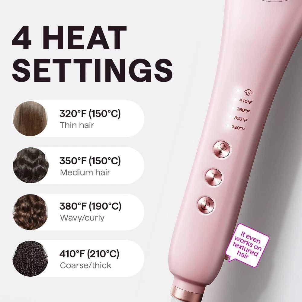Wavytalk 395 Pro Steam Hair Straightener Brush - Pink - Image 5