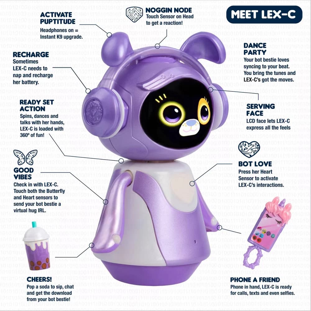 emotoBOT LEX-C Interactive Robot Kids Toy Touch-and Sound-Responsive Robot - Image 9