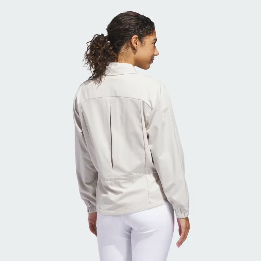 adidas Women's ULTIMATE365+ PEPLUM GRID JACKET - Beige - Size M - Image 2