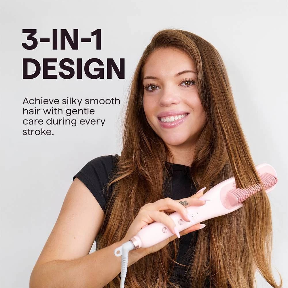 Wavytalk 395 Pro Steam Hair Straightener Brush - Pink - Image 6