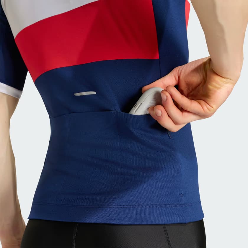 adidas Men's TEMPO MERINO CYCLING JERSEY - Dark Blue - Size L - Image 5