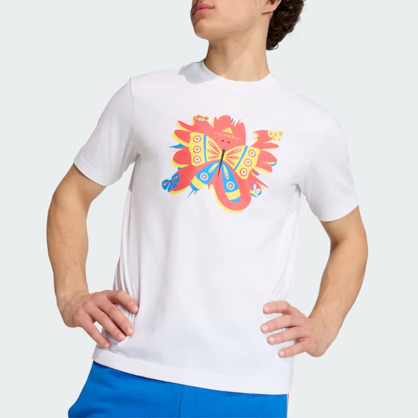 adidas Men's Colombia DNA T-Shirt - White - Size S - Image 4