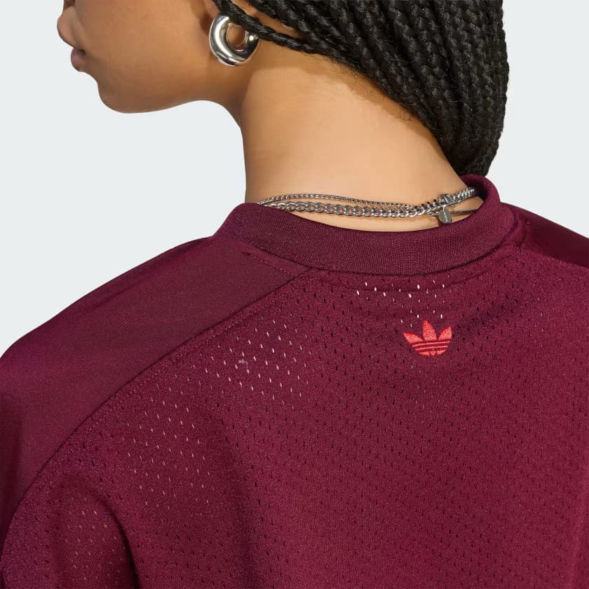 adidas Women's CROPPED FEM HOCKEY JERSEY - Maroon - Size M - Image 5