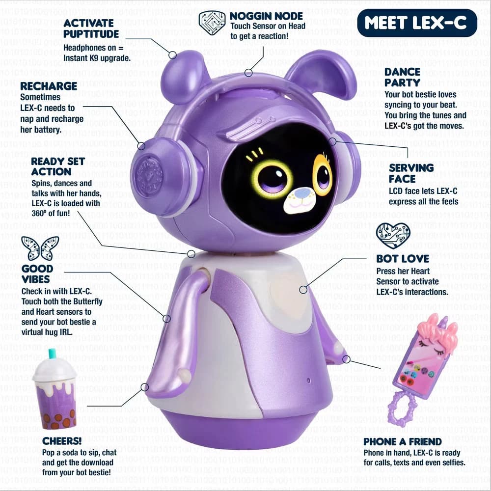 emotoBOT LEX-C Interactive Robot Kids Toy Touch-and Sound-Responsive Robot - Image 8