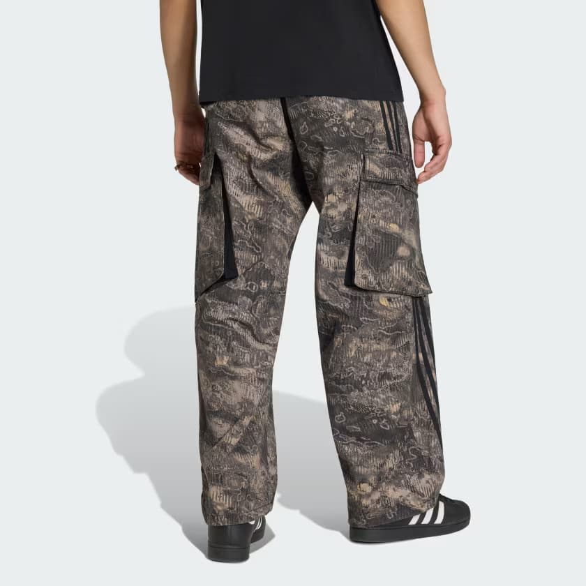 adidas Men's ADILENIUM SEASON 5 CARGO PANTS - Chalk Pearl/Wonder Taupe - Size 34 - Image 2