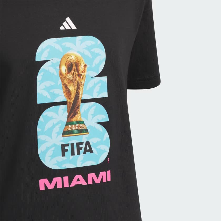 adidas Kids' FIFA World Cup 26™ Host City Miami Graphic T-Shirt - Black - Size L - Image 4