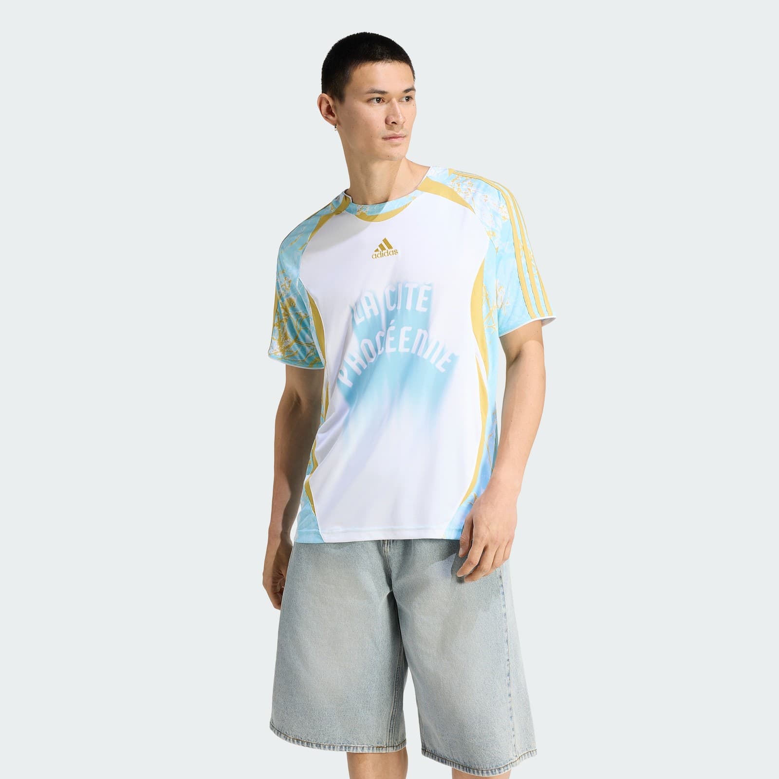adidas Men's Graphic Jersey France - White/Pyrite/Icey Blue - Size XS - Image 1
