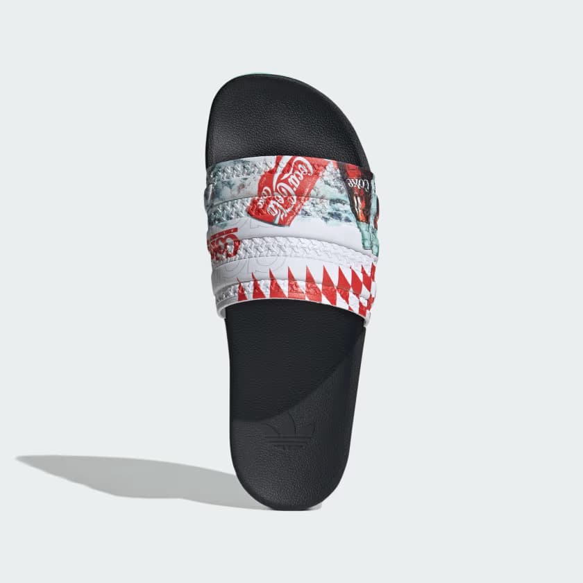 adidas Men's X COCA-COLA ADILETTE SLIDES - Core Black/Cloud White/None - Size 11 - Image 3