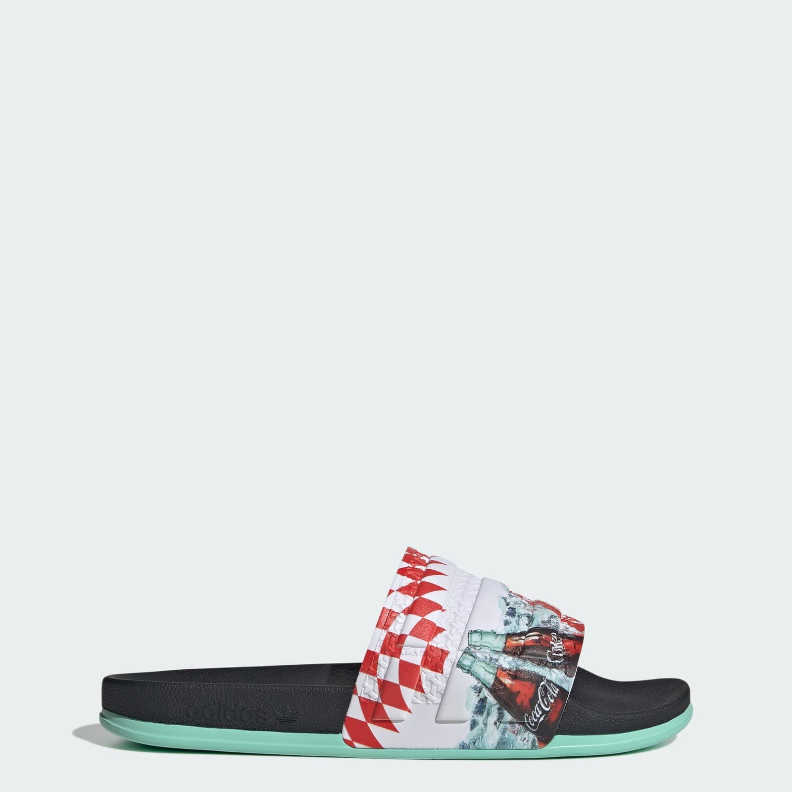 adidas Men's X COCA-COLA ADILETTE SLIDES - Core Black/Cloud White/None - Size 11 - Image 1