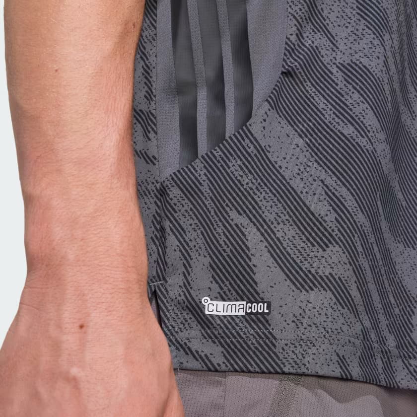 adidas Men's COOL INTENSITY WORKOUT T-SHIRT - Grey Six - Size S - Image 5