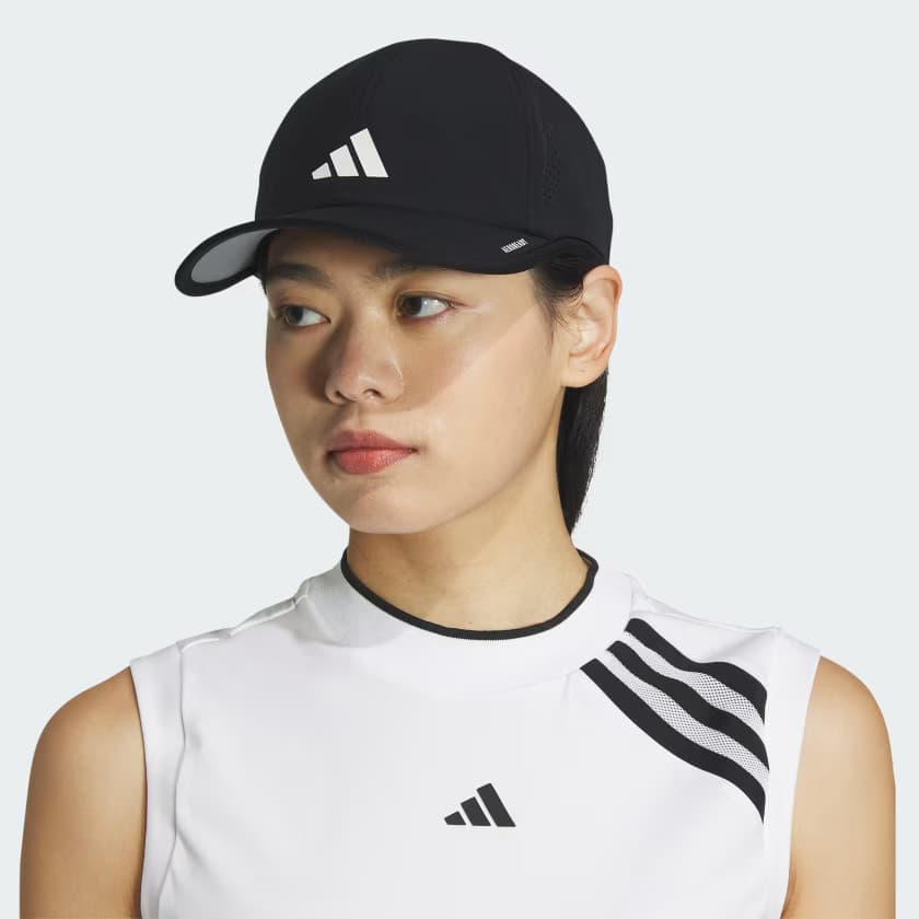 adidas Women's Superlite 3 Hat - Black/Silver Metallic/White - Image 2