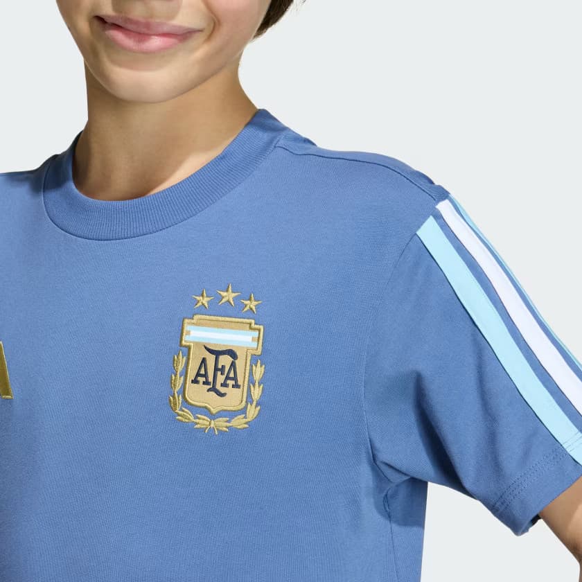 adidas Kids' Argentina DNA T-Shirt Kids - Crew Blue - Size XL - Image 6