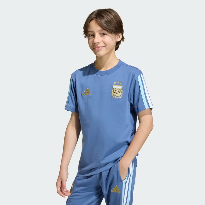 adidas Kids' Argentina DNA T-Shirt Kids - Crew Blue - Size XL - Image 3